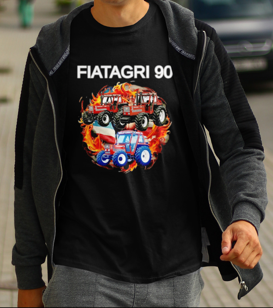 FIATAGRI 90 Series Tractors With Flames And Flags T-Shirt