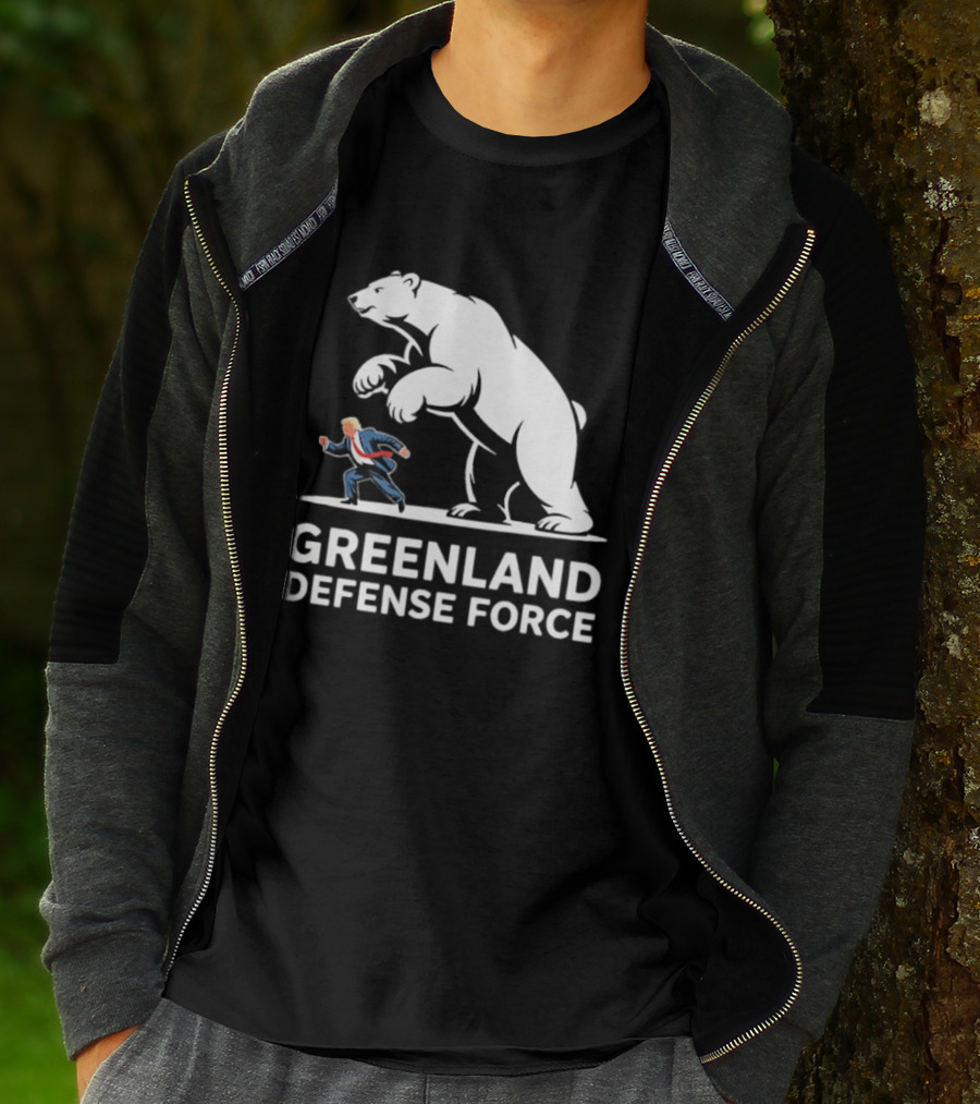 Greenland Defense Force Polar Bear Political Humor T-Shirt