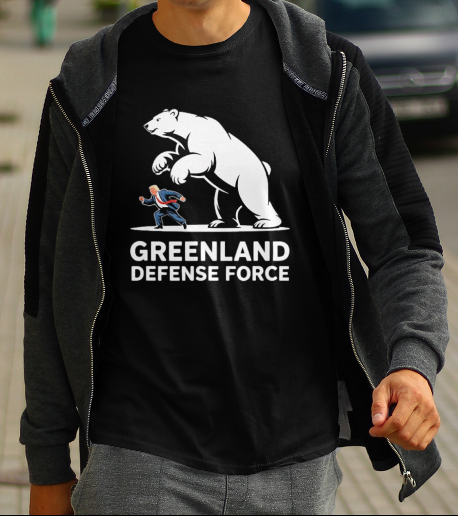 Greenland Defense Force Polar Bear Political Humor T-Shirt
