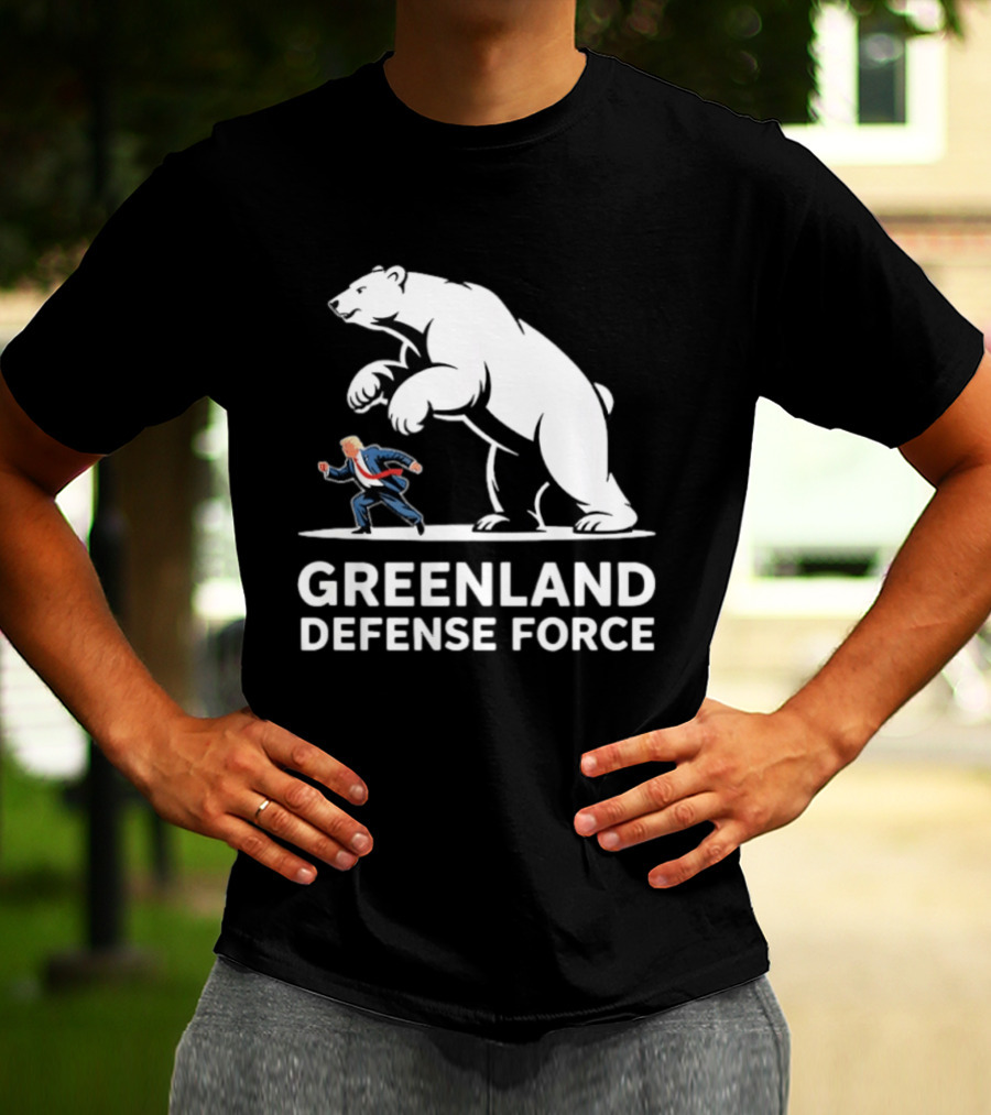 Greenland Defense Force Polar Bear Political Humor T-Shirt