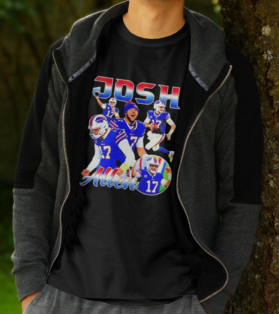 JOSH Allen Buffalo Bills Player 17 Collage 2026 T-Shirt