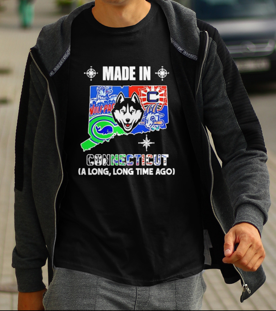 Made In Connecticut Wolf Pack Whale UConn Huskies A Long Long Time Ago T-Shirt