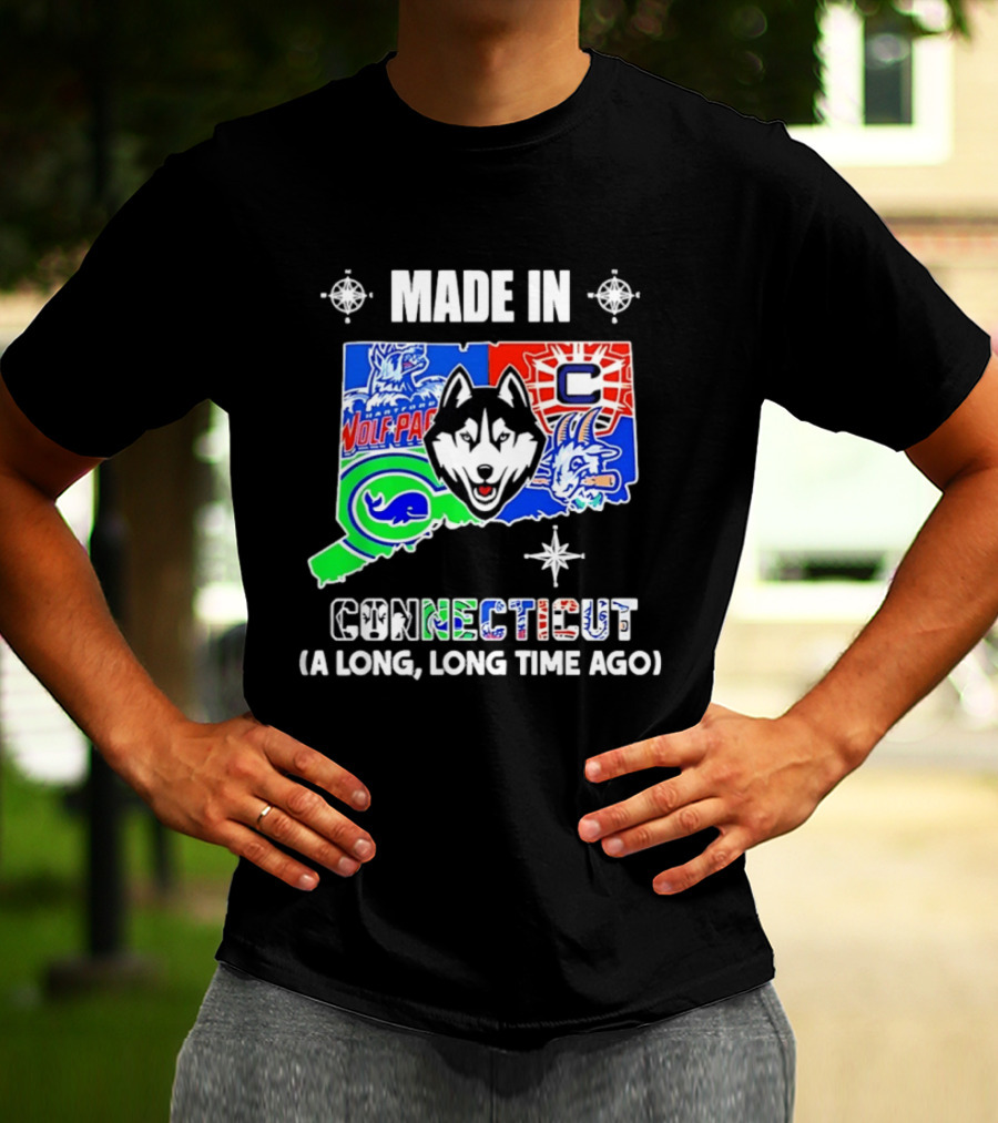 Made In Connecticut Wolf Pack Whale UConn Huskies A Long Long Time Ago T-Shirt