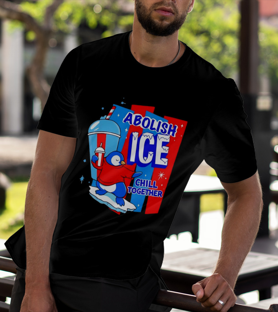 Abolish ICE Penguin Ice Skating Chill Together T-Shirt