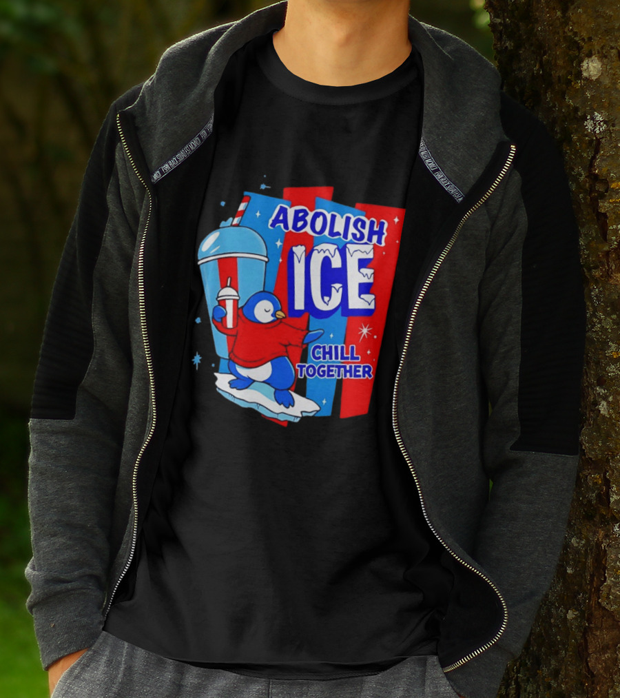 Abolish ICE Penguin Ice Skating Chill Together T-Shirt