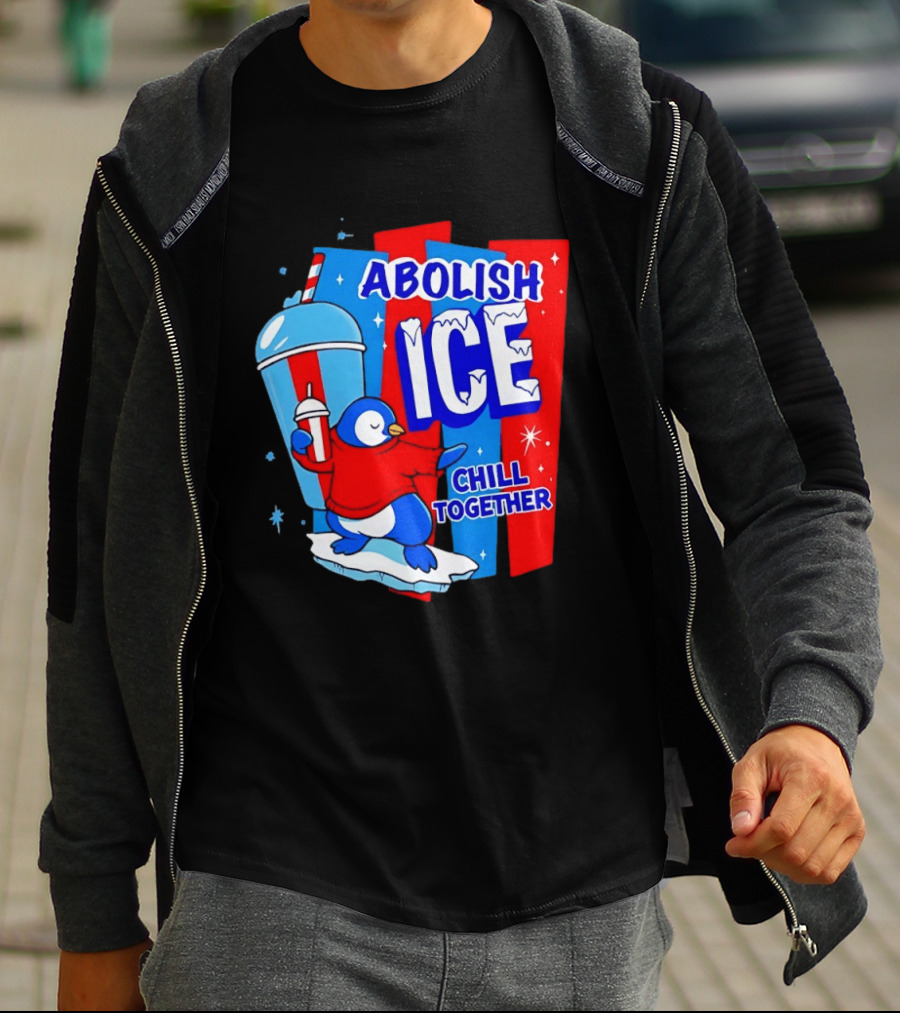 Abolish ICE Penguin Ice Skating Chill Together T-Shirt