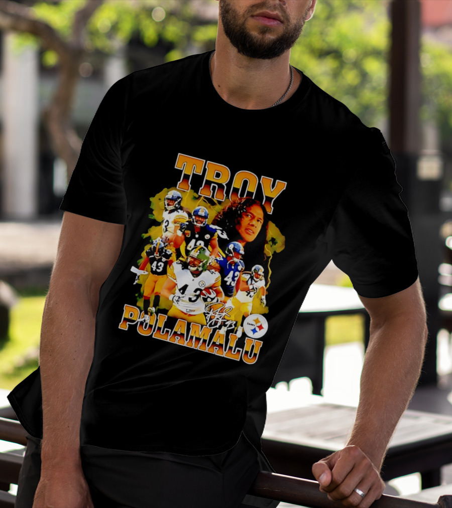 Troy Polamalu 43 Pittsburgh Steelers Collage 2026 T-Shirt
