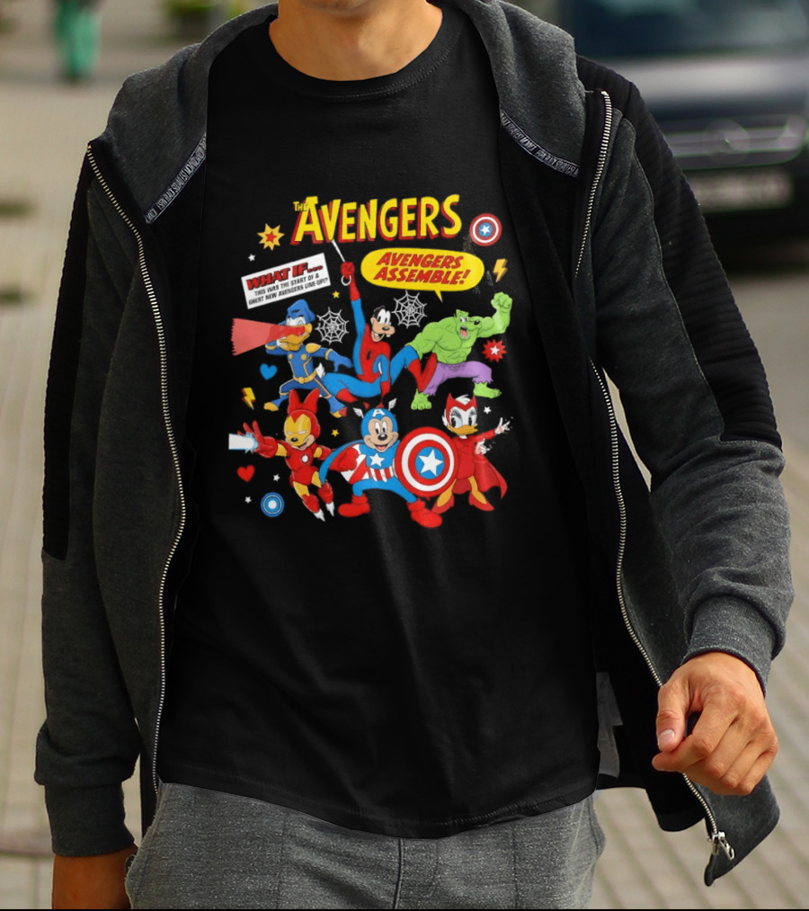 Marvel Avengers Assemble Mickey And Friends Comic Book Superheroes What If T-Shirt