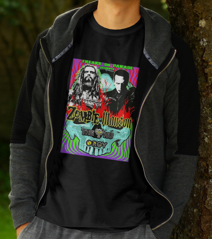Freaks On Parade Presents Zombie X Manson The Hu Orgy 2026 T-Shirt