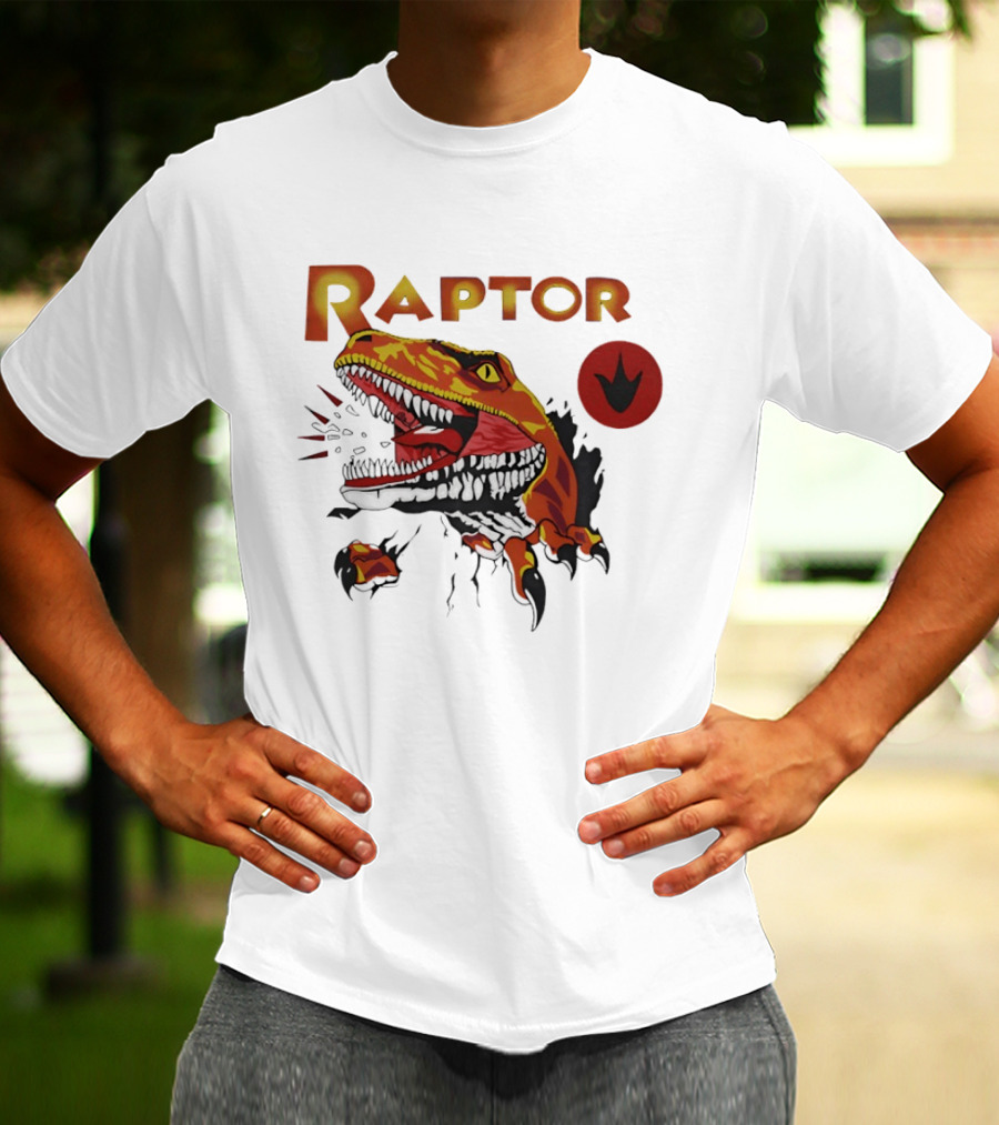 Raptor Ghost World Dinosaur Art Claw Print T-Shirt