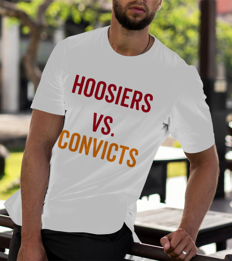 Indiana Hoosiers Vs Miami Hurricanes Hoosiers Vs Convicts Football 2026 T-Shirt