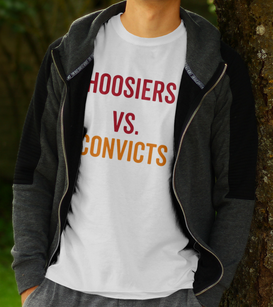 Indiana Hoosiers Vs Miami Hurricanes Hoosiers Vs Convicts Football 2026 T-Shirt