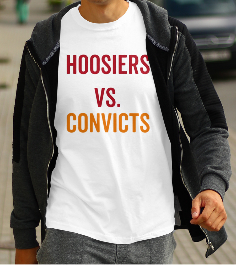 Indiana Hoosiers Vs Miami Hurricanes Hoosiers Vs Convicts Football 2026 T-Shirt