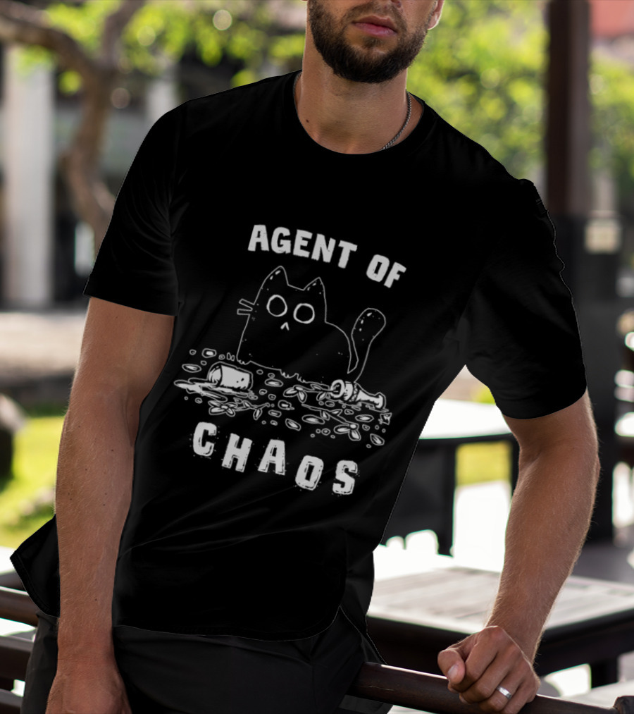 Agent Of Chaos Cat Surrounded By Destruction T-Shirt