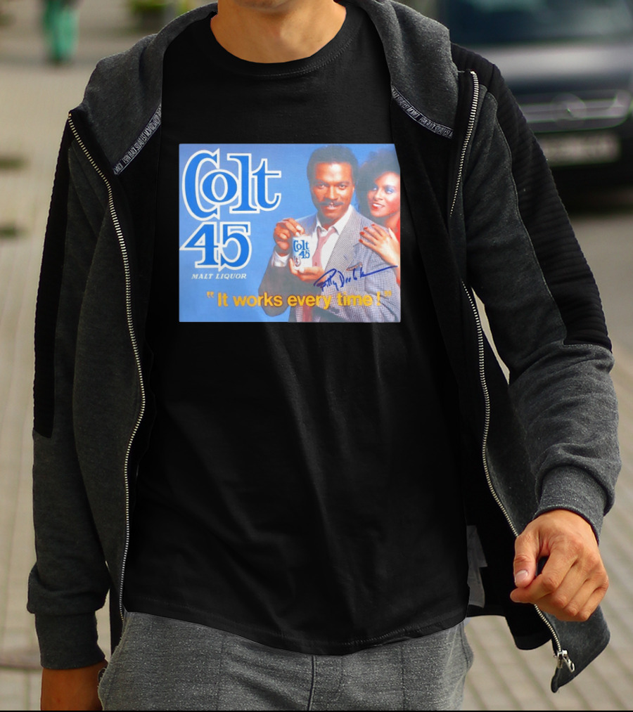 Colt 45 Malt Liquor It Works Every Time Billy Dee Williams Signed T-Shirt
