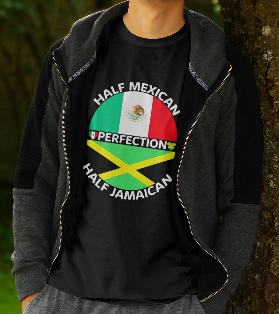 Half Mexican Perfection Half Jamaican Flag Fusion T-Shirt