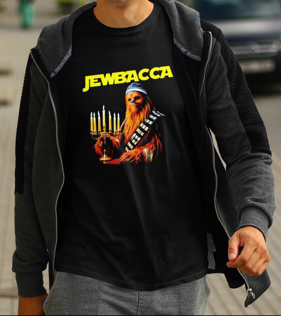 Jewbacca Chewbacca Star Wars Menorah Hanukkah T-Shirt