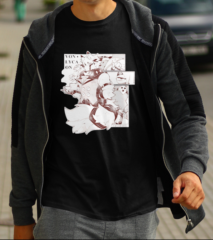 Von Lycaon Monochrome Comic Tea Time T-Shirt