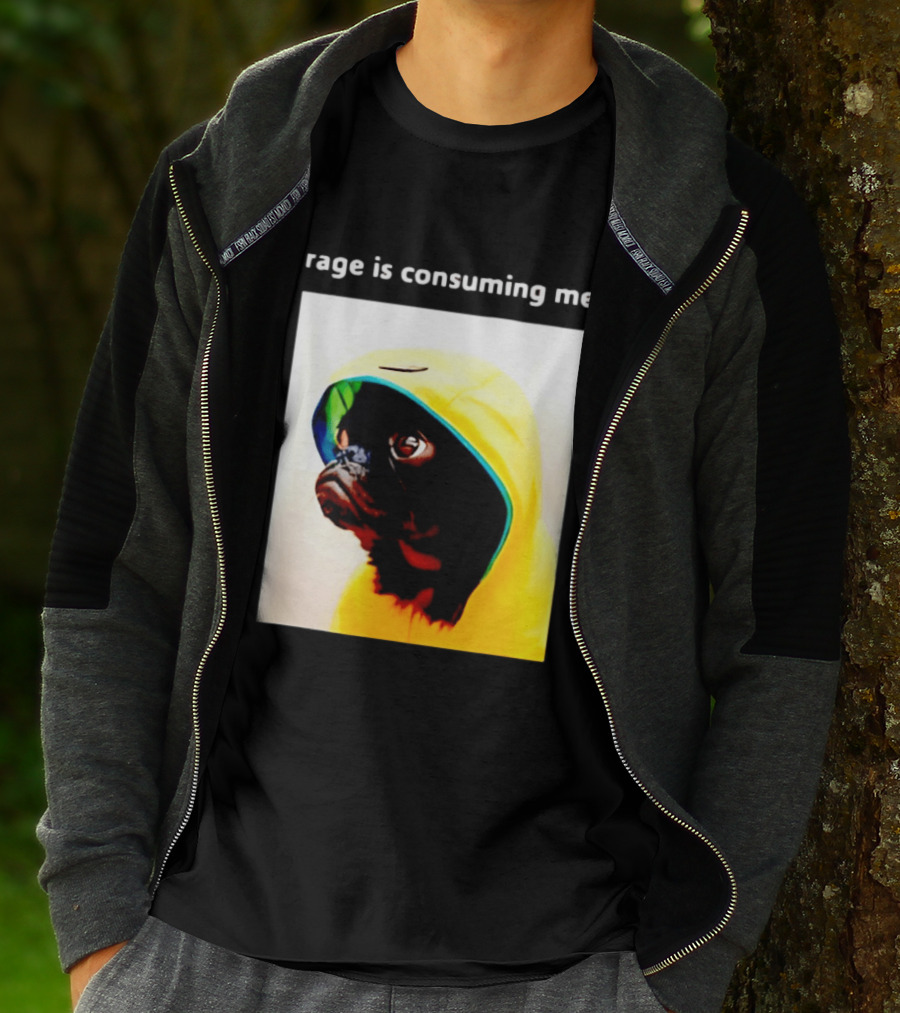 Rage Is Consuming Me Pug In Yellow T-Shirt