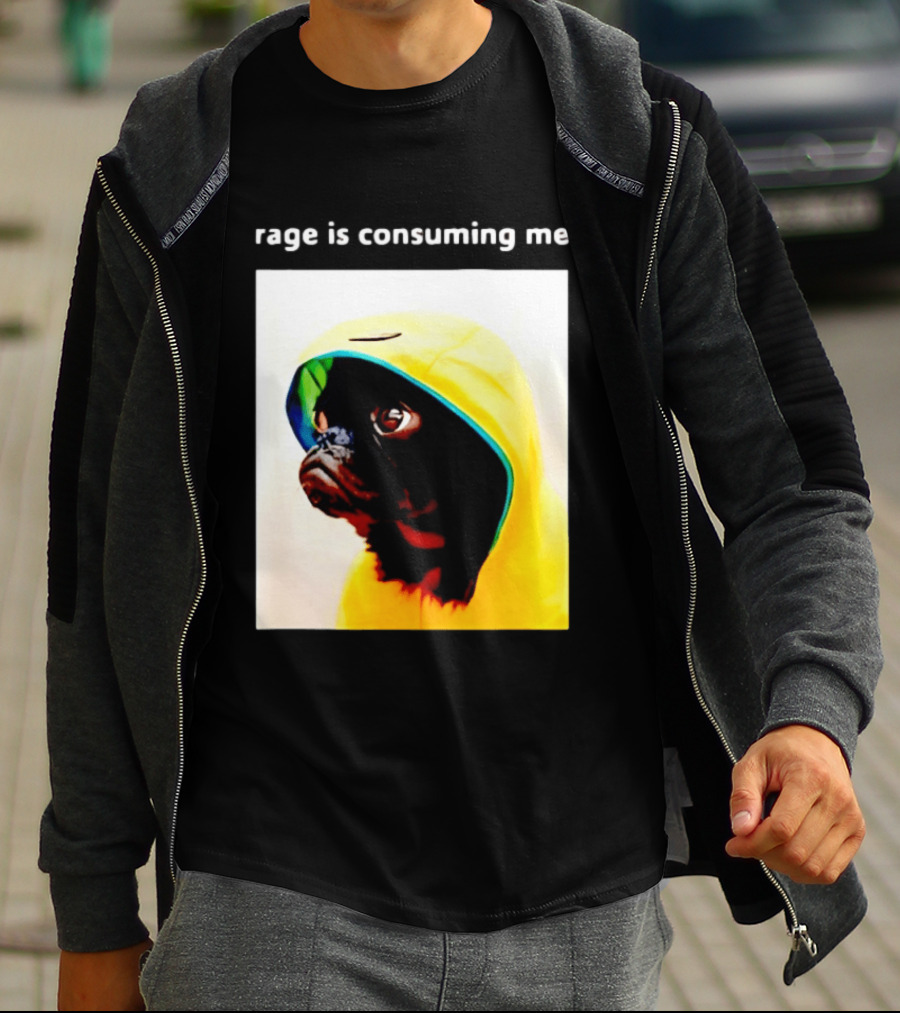 Rage Is Consuming Me Pug In Yellow T-Shirt