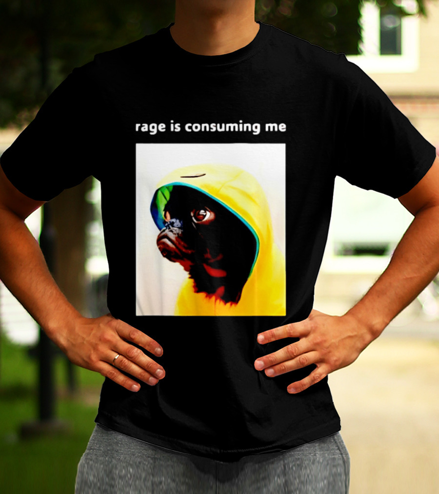 Rage Is Consuming Me Pug In Yellow T-Shirt