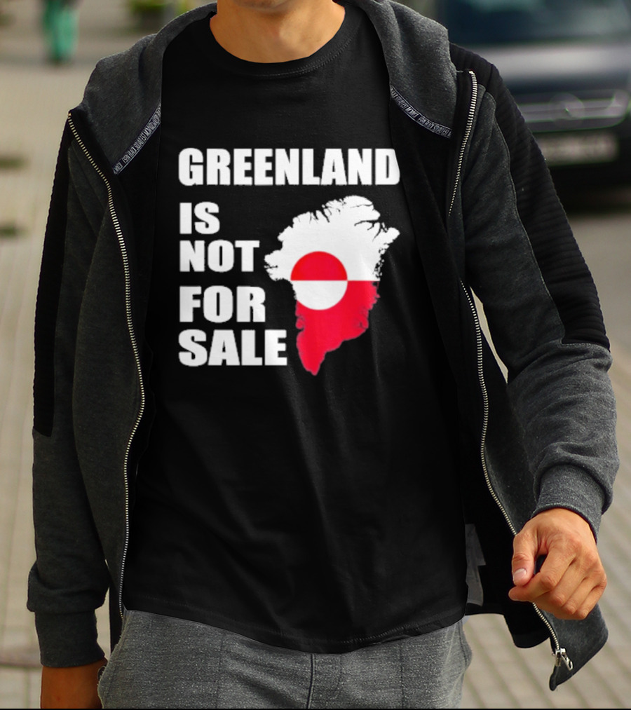 Greenland Is Not For Sale 2026 Map Red And White Flag T-Shirt