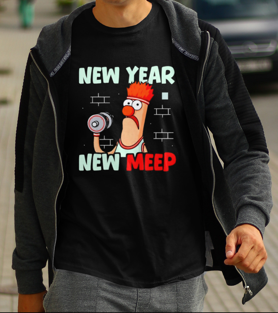 New Year New Meep Workout Motivation Cartoon T-Shirt