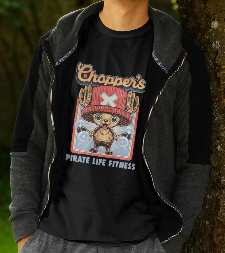 Chopper's Pirate Life Fitness Dumbbell Workout Anime T-Shirt