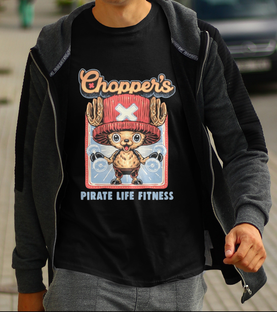 Chopper's Pirate Life Fitness Dumbbell Workout Anime T-Shirt