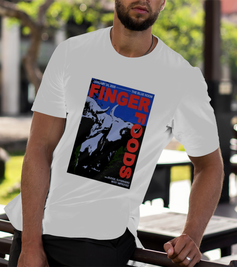 January 24 2026 Finger Foods The Blue Room Budge Superhero Most Improved T-Shirt