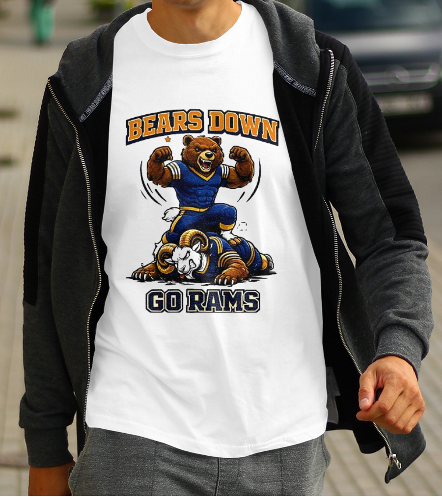 Bears Down Go Rams Los Angeles Rams Beat Chicago Bears Football 2026 T-Shirt