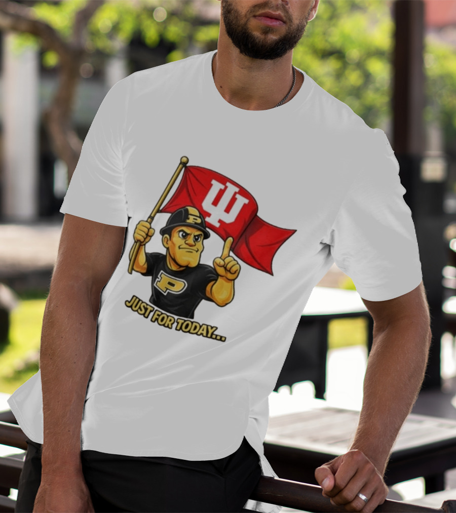 Purdue Pete Just For Today Indiana Hoosier Flag T-Shirt