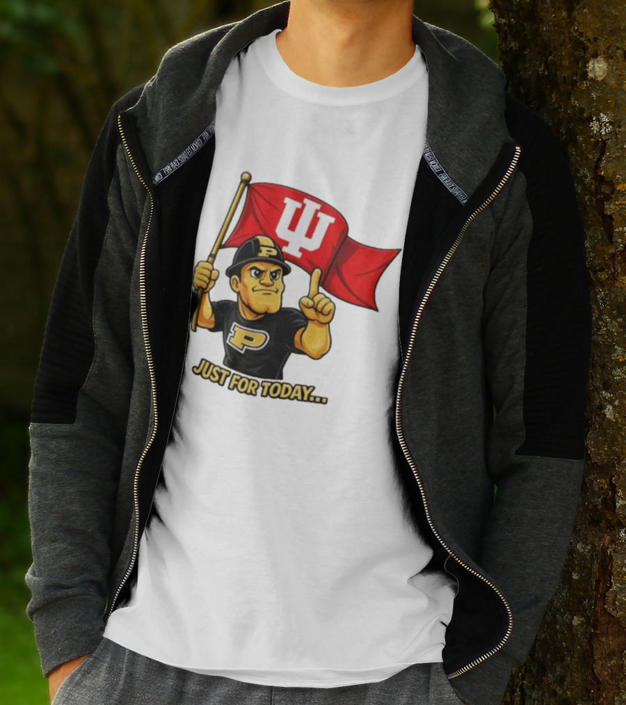 Purdue Pete Just For Today Indiana Hoosier Flag T-Shirt