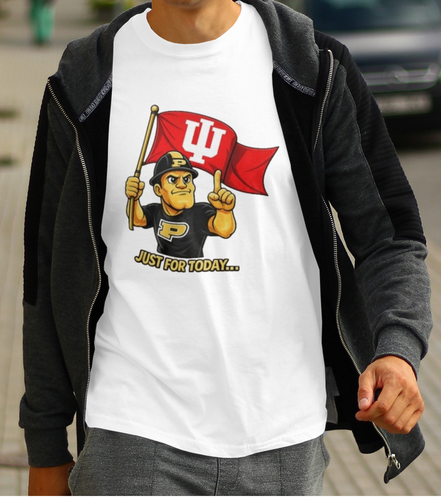 Purdue Pete Just For Today Indiana Hoosier Flag T-Shirt
