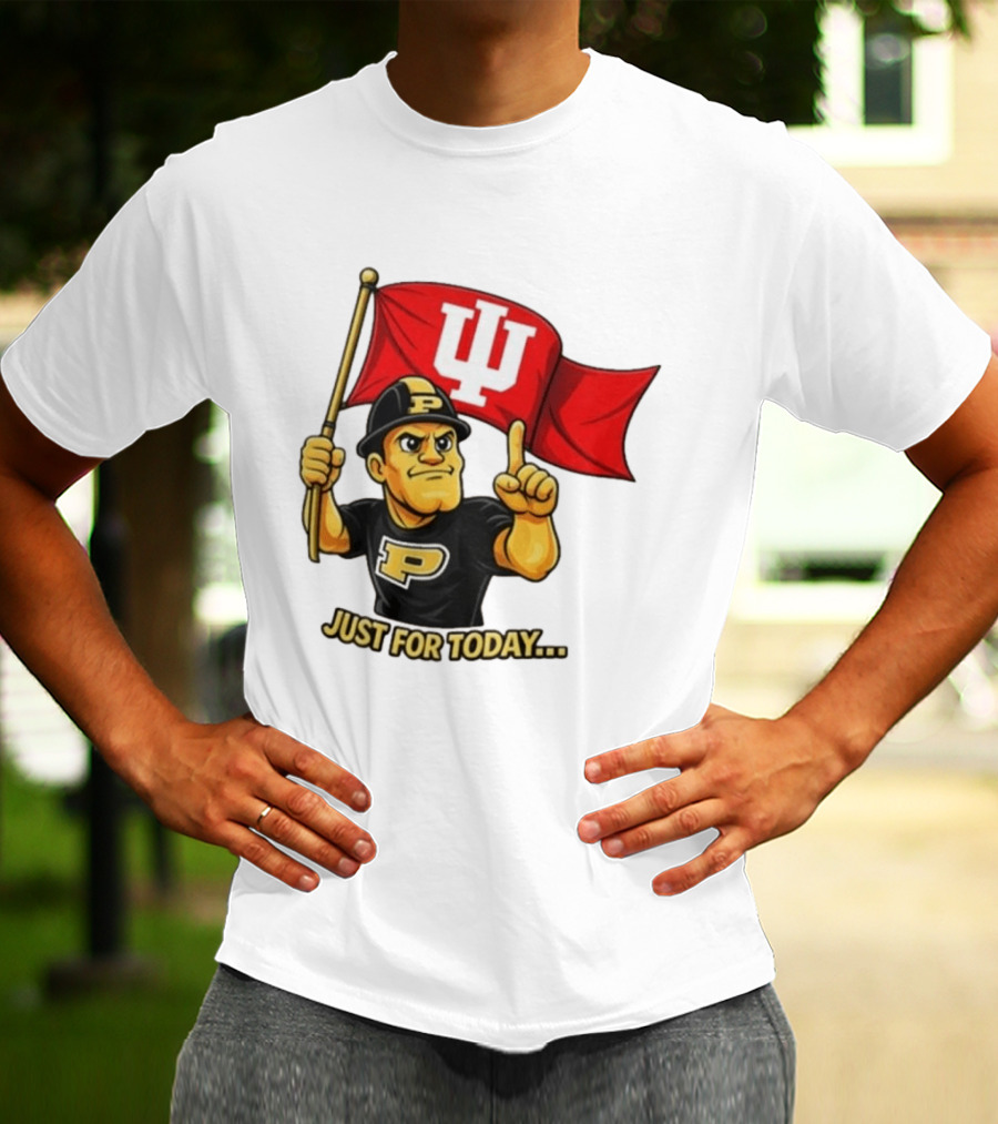 Purdue Pete Just For Today Indiana Hoosier Flag T-Shirt