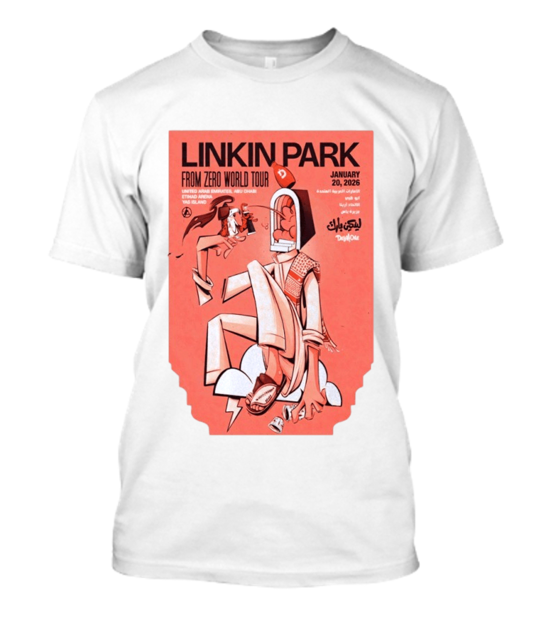 Linkin Park From Zero World Tour Yas Island January 20 2026 T-Shirt
