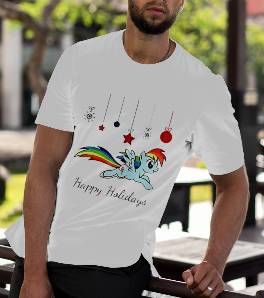 My Little Pony Rainbow Dash Happy Holidays Festive Ornament T-Shirt