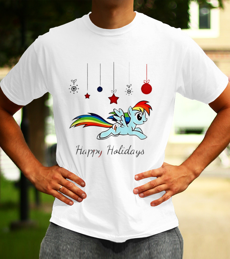 My Little Pony Rainbow Dash Happy Holidays Festive Ornament T-Shirt
