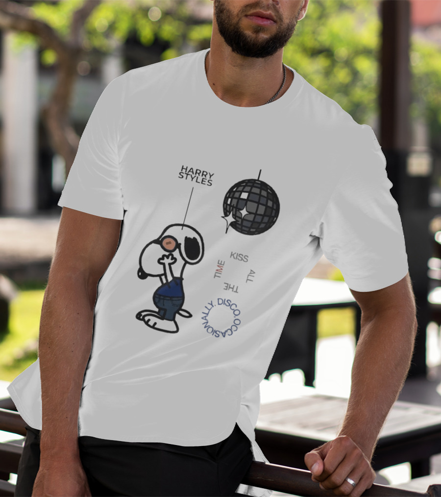 Snoopy Harry Styles Kiss All The Time Disco Occasionally T-Shirt