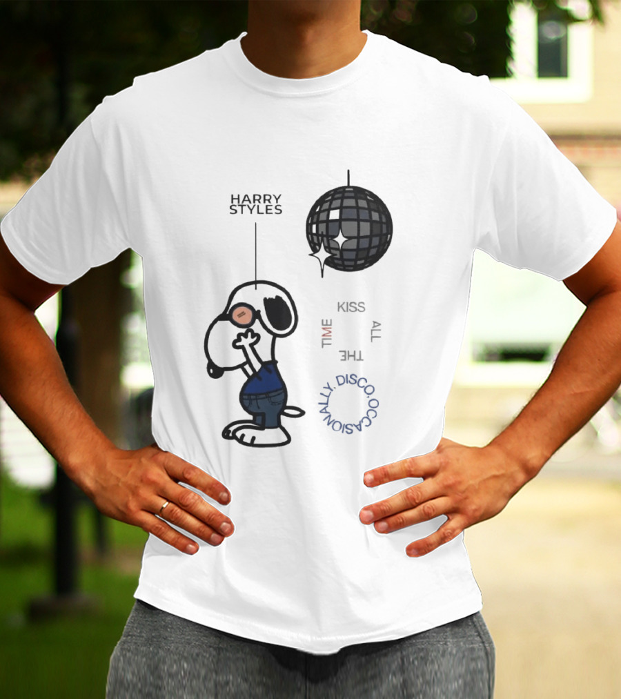 Snoopy Harry Styles Kiss All The Time Disco Occasionally T-Shirt