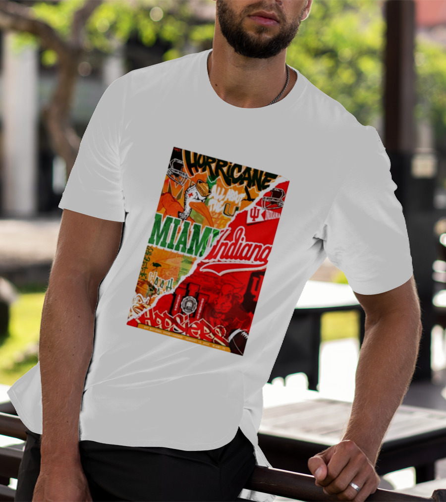 Miami Hurricanes Vs Indiana Hoosiers CFP National Championship January 19 2026 Wynwood Walls T-Shirt