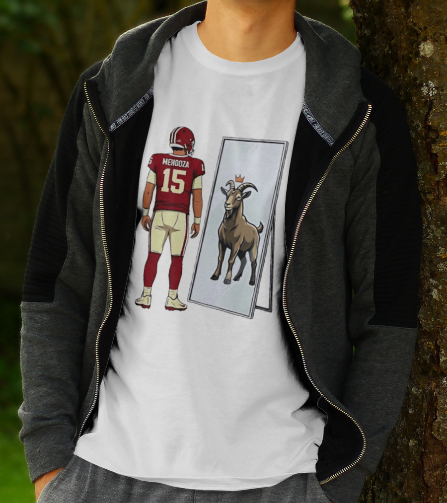 Fernando Mendoza Mirror 15 GOAT Indiana Hoosiers Football T-Shirt