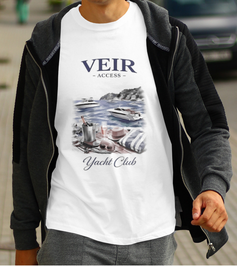 VEIR Access Yacht Club Beach Vacation Scene T-Shirt