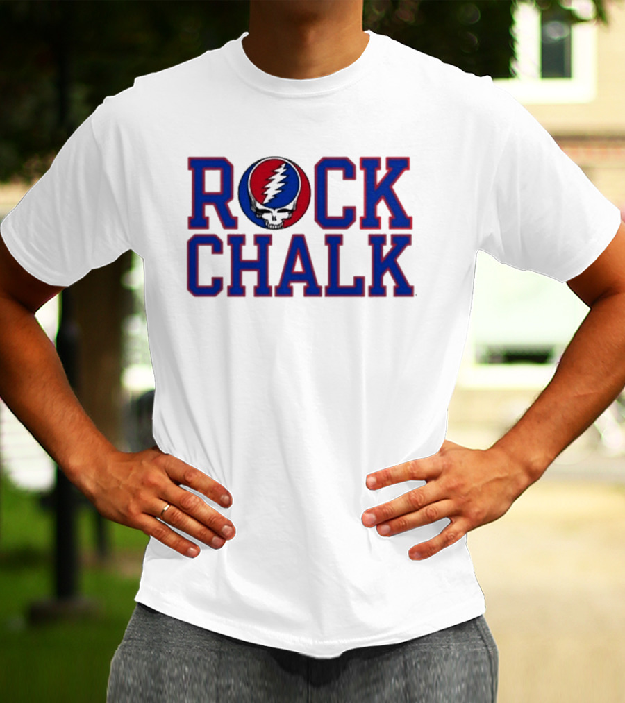 Kansas Rock Chalk Grateful Dead Steal Your Face Collaboration T-Shirt