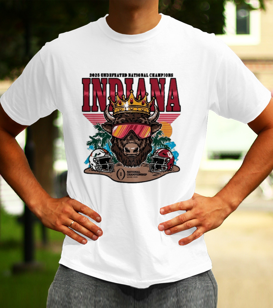 Indiana Hoosiers 2025 Undefeated National Champions Bison Crown National Championship Miami 2025 T-Shirt