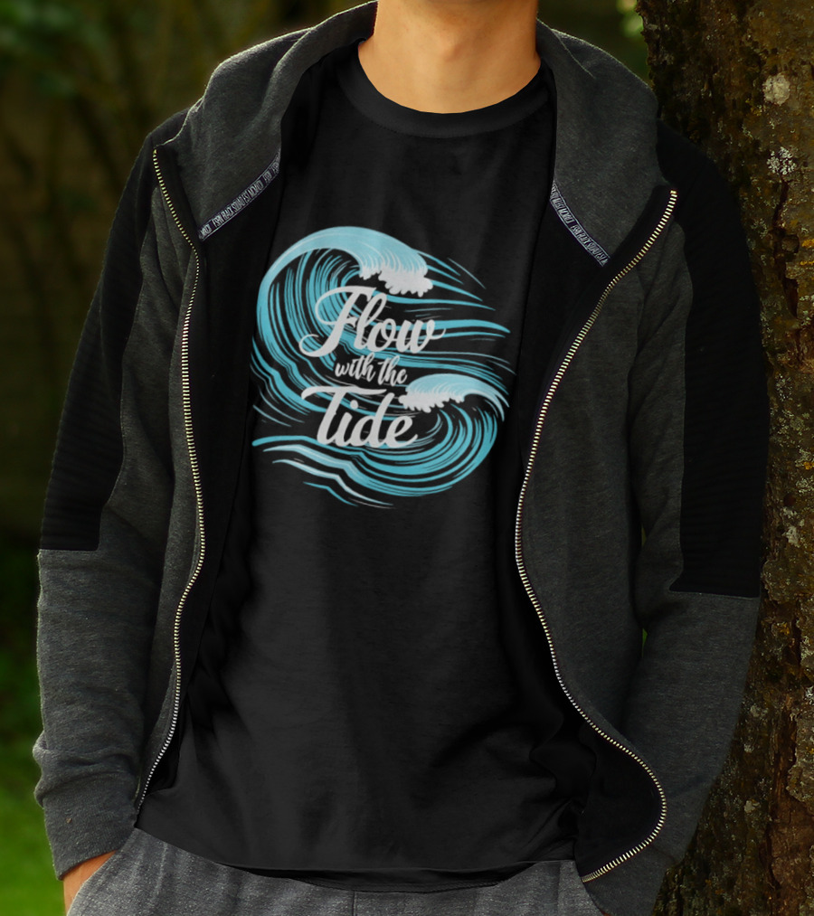 Flow With The Tide Wave Sketch T-Shirt