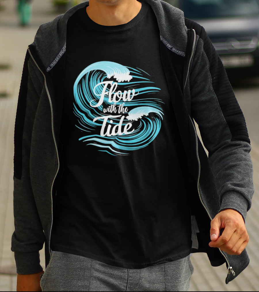 Flow With The Tide Wave Sketch T-Shirt