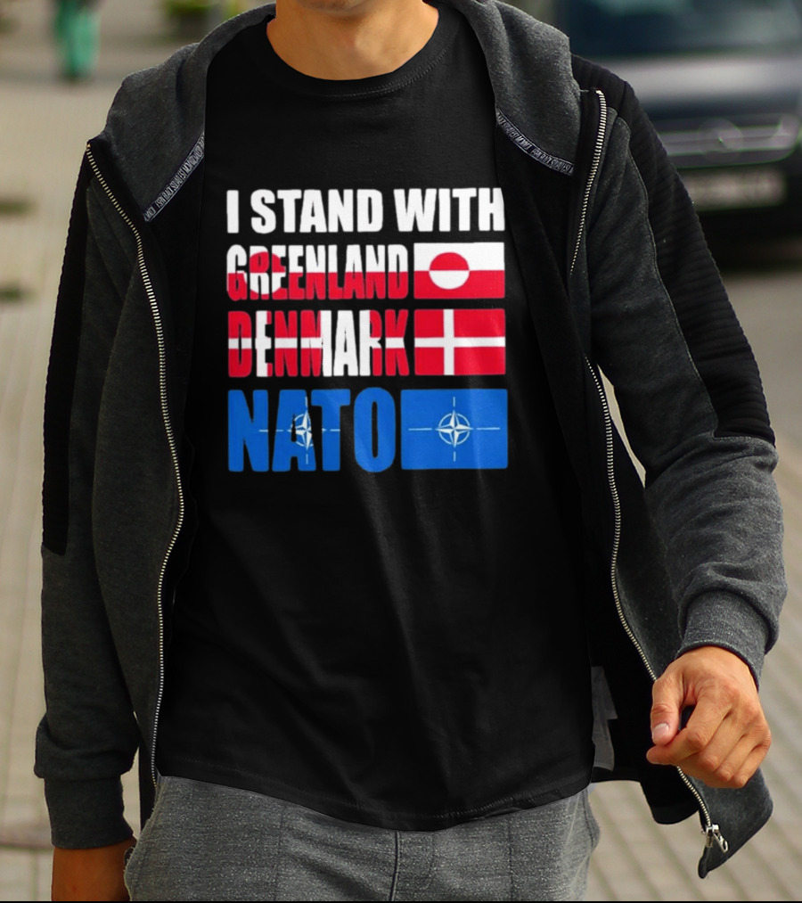 I Stand With Greenland Denmark NATO Flags Support T-Shirt