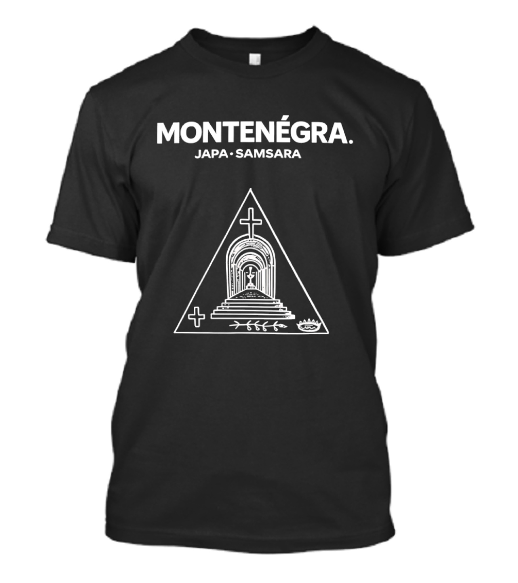 Montenegra Japa Samsara Symbolic Triangle With Cross And Lotus T-Shirt
