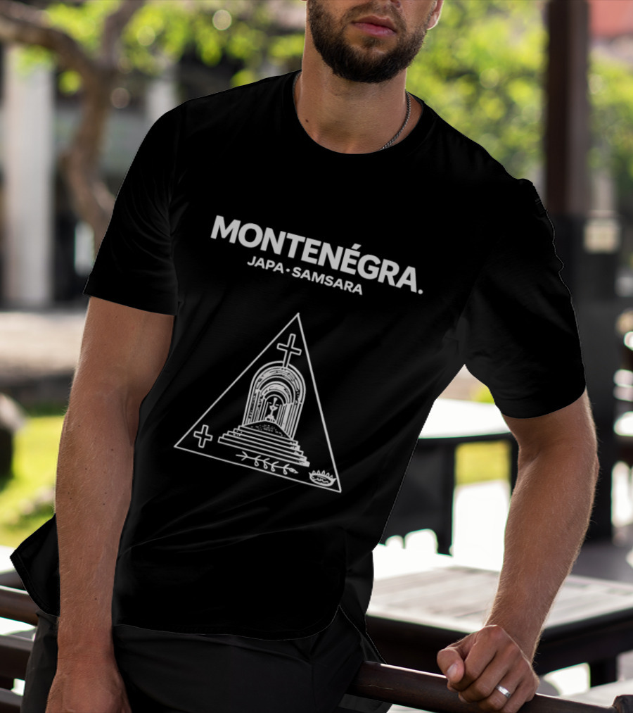 Montenegra Japa Samsara Symbolic Triangle With Cross And Lotus T-Shirt